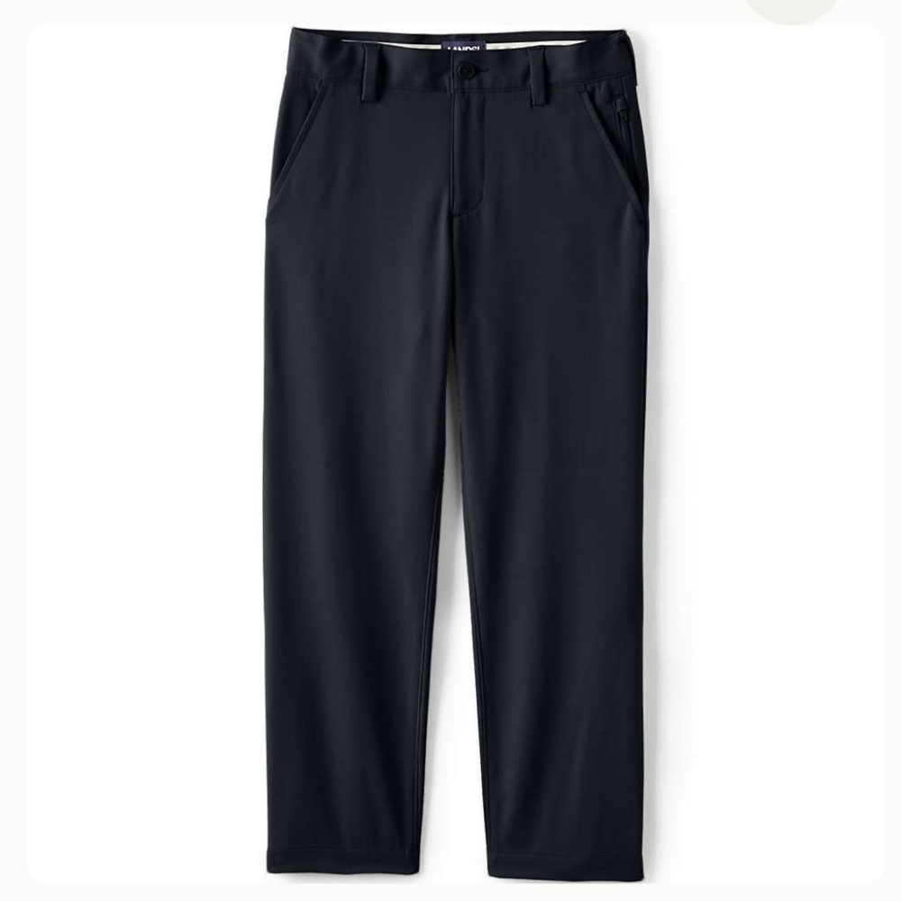Lands End Boys Iron Knee Active Chino Pants, black, sz 16
